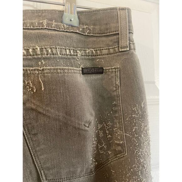 HUDSON Jeans Riley Crop Relaxed Straight Loden Green Destructed Jeans size 27 - Picture 10 of 15